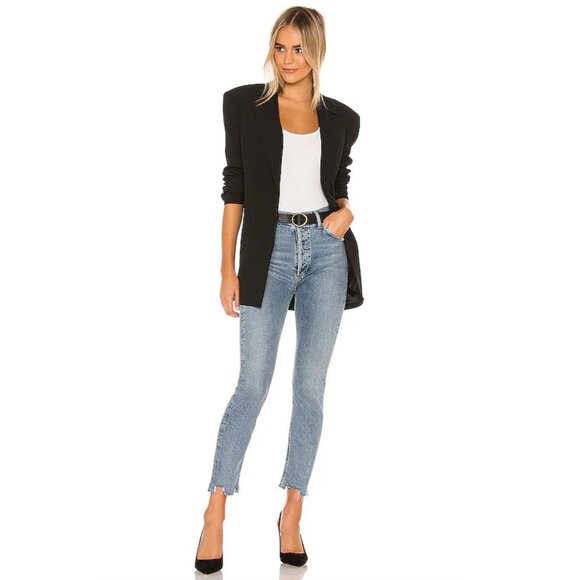 AGOLDE Nico High Rise Slim Jeans Size 25 Rooted Button Fly Distressed - Picture 1 of 11